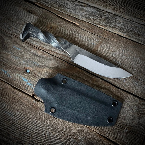 Hand Forged Railroad Spike Hunting Knife (Drop Point)