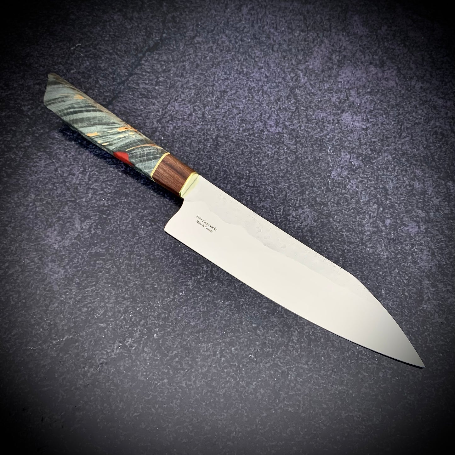 Japanese Bunka - Live Edge Maple Handle - Forged AEB-L Stainless