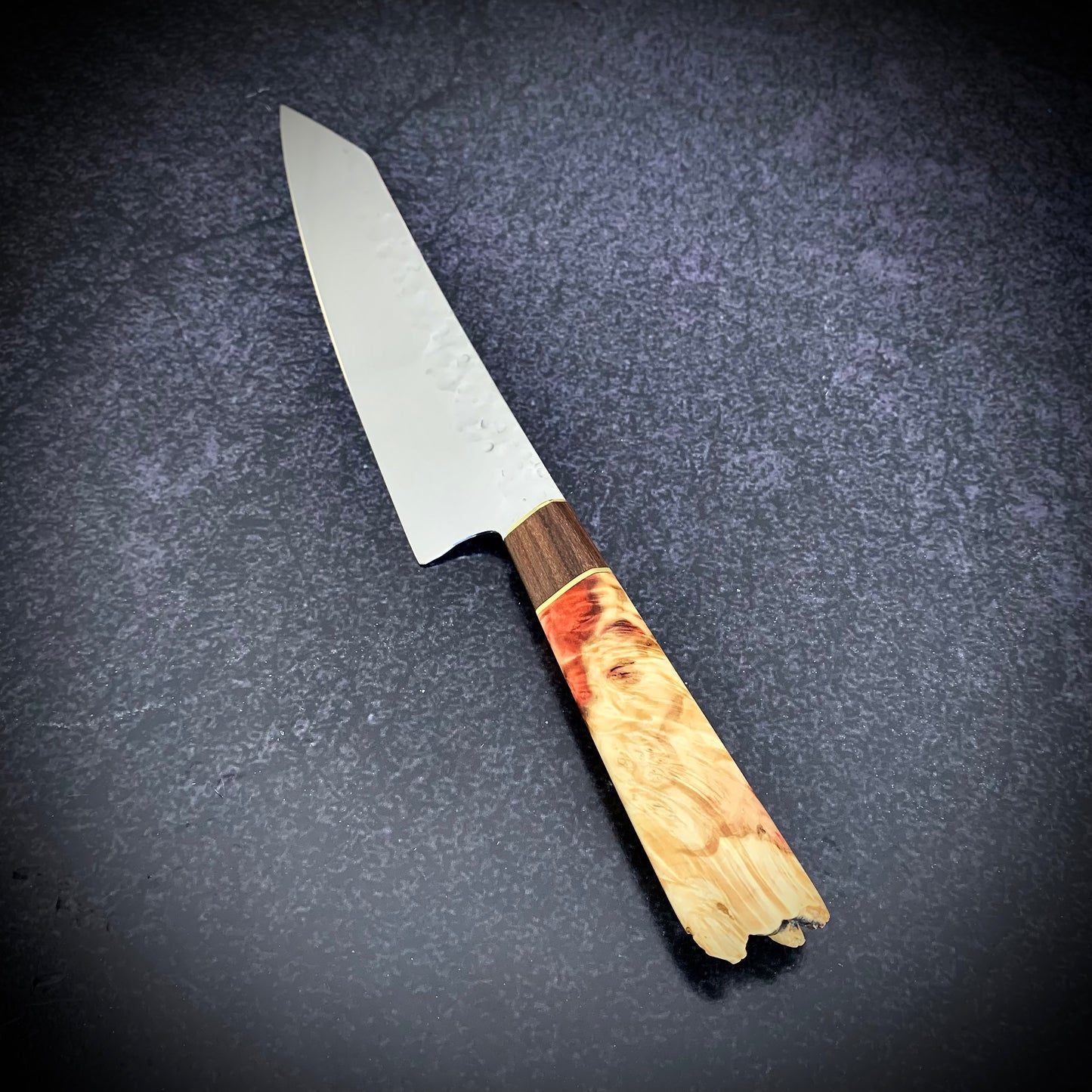 Japanese Kiritsuke - Live Edge Wa Handle - Forged AEB-L Stainless