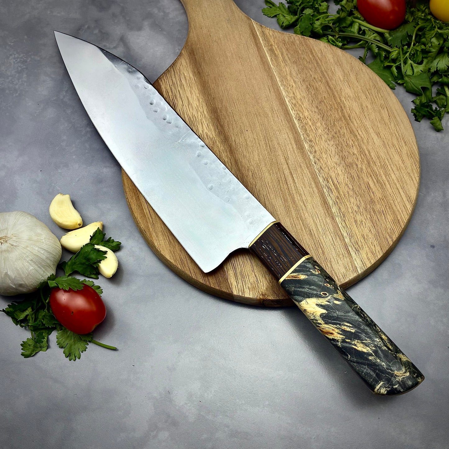 Japanese Bunka - Maple Burl Handle - Forged AEB-L Stainless