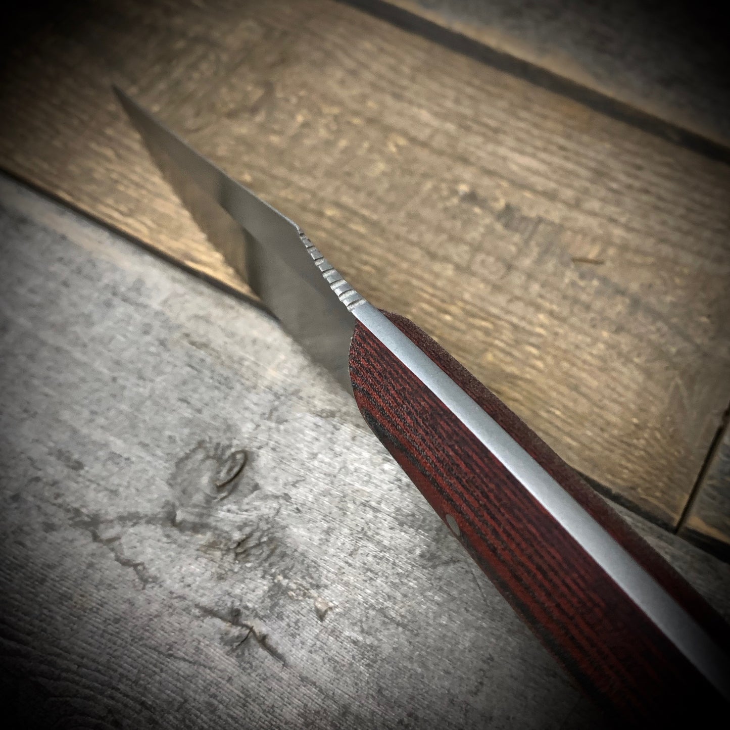 Hand Forged 1095 High Carbon Steel Hunting Knife, handmade in Winnipeg Canada by Blacksmith Graeson Fehr. Kydex or hand tooled leather sheath options.