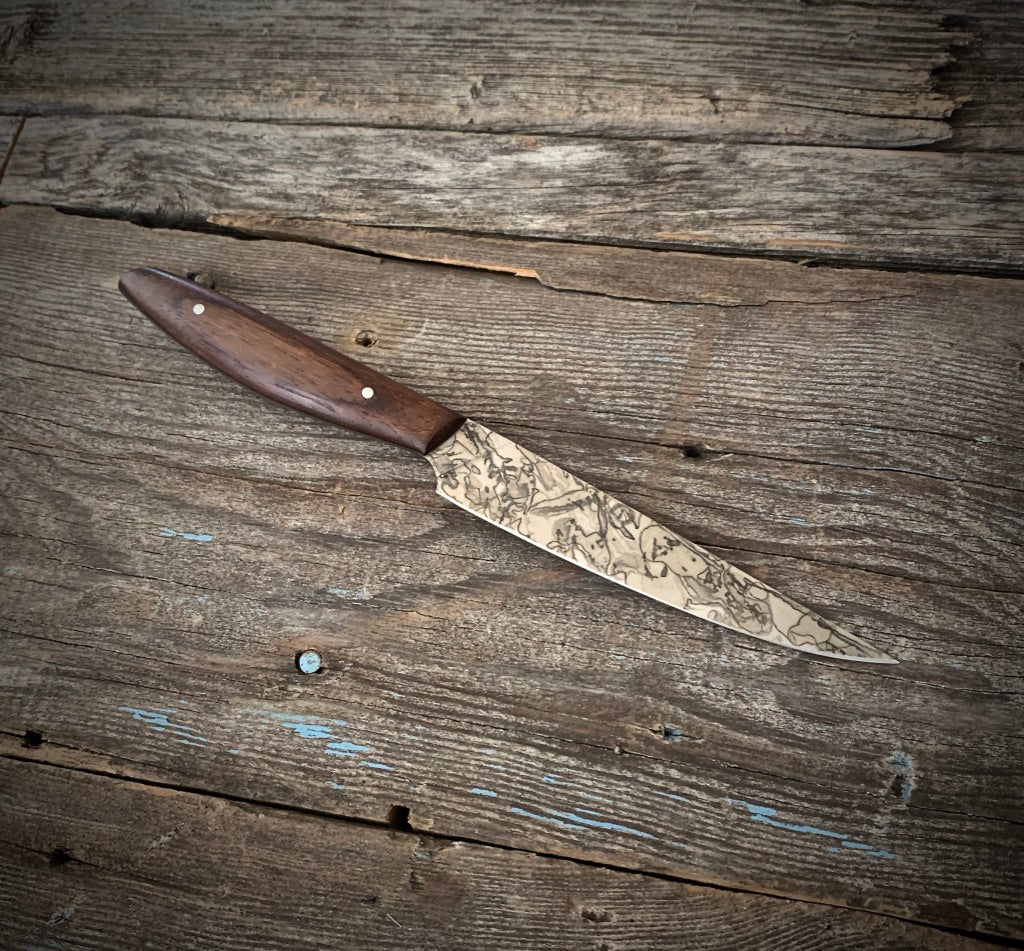 Mustard Patina Steak Knife