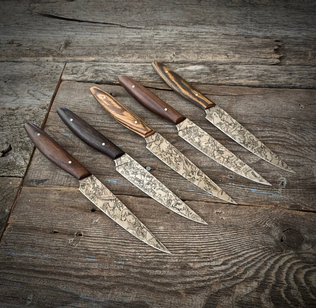 Mustard Patina Steak Knife