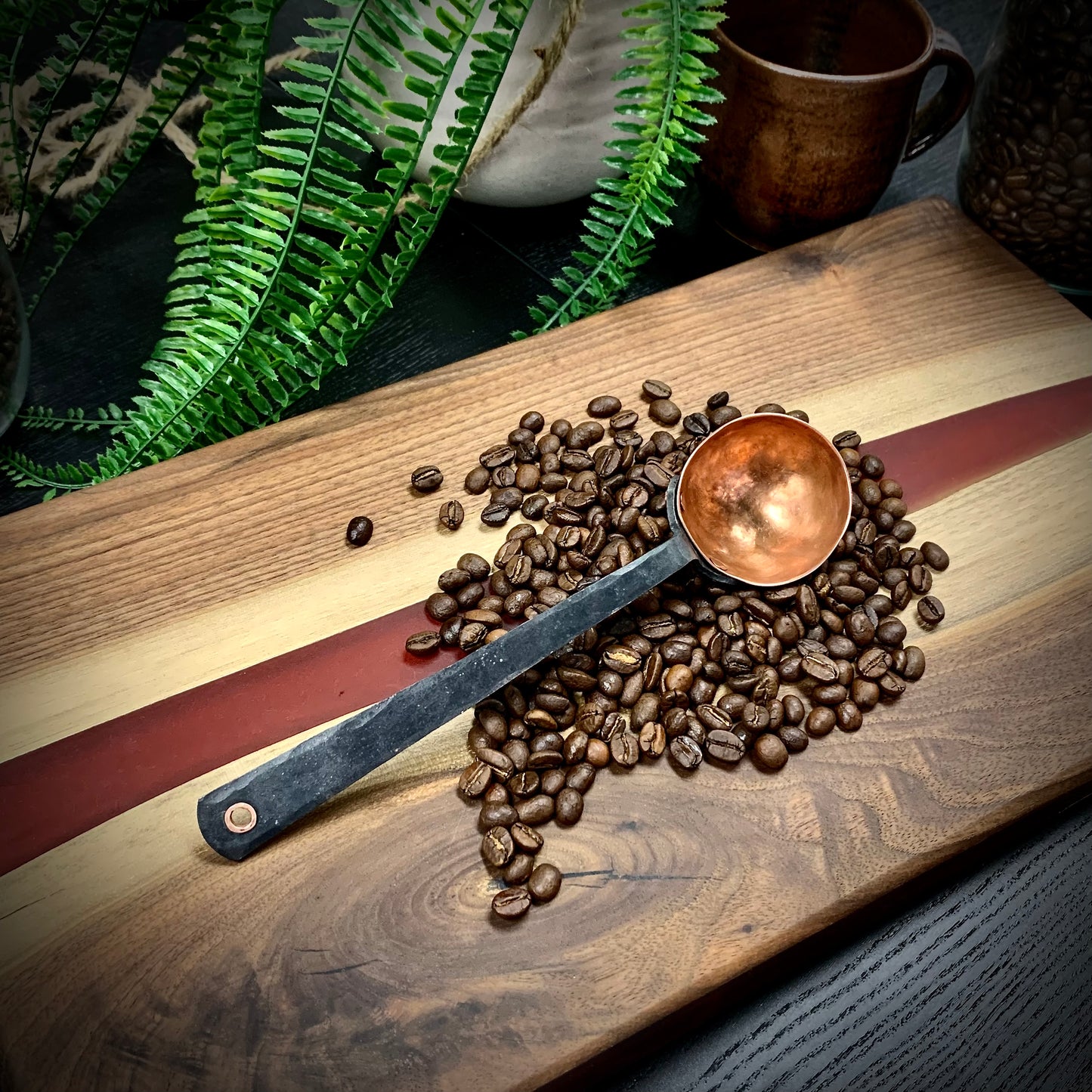 Hand Forged Copper & Steel Coffee Scoop (2 Tablespoon)