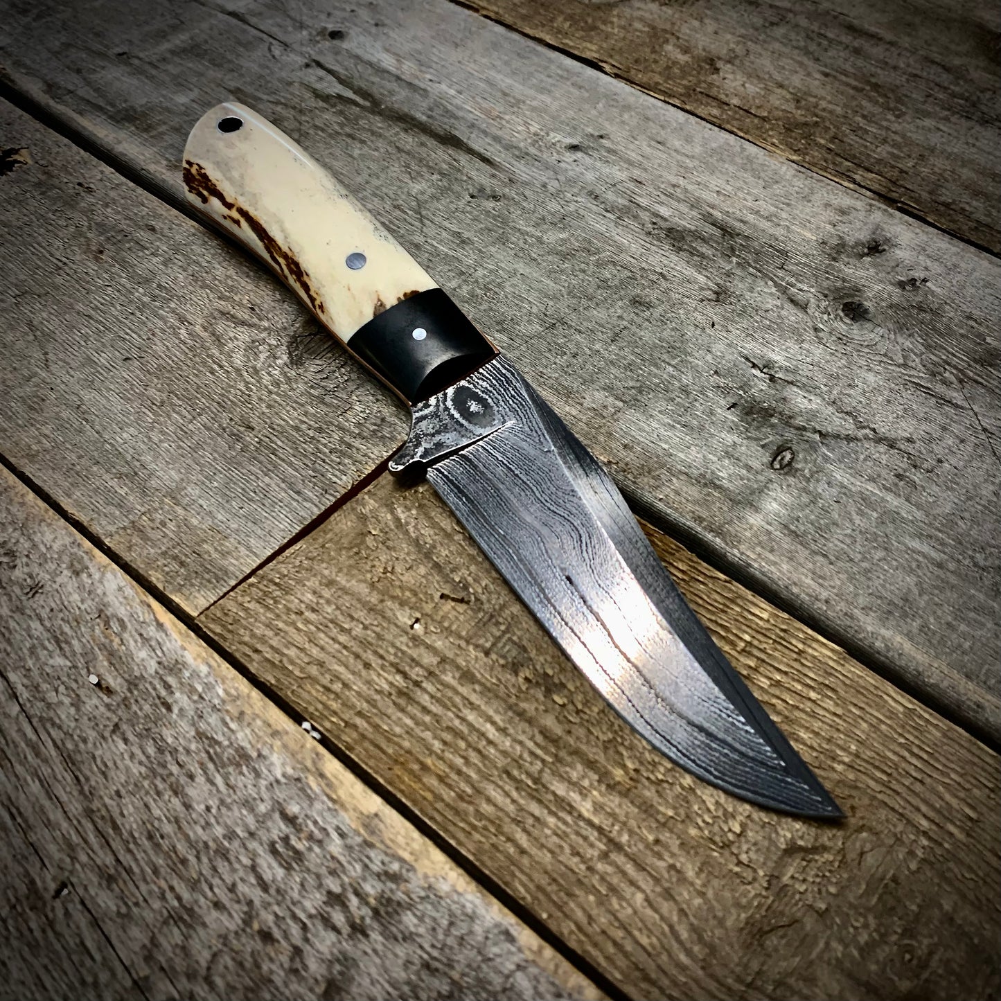 Damascus Hunter Moose Antler Handle