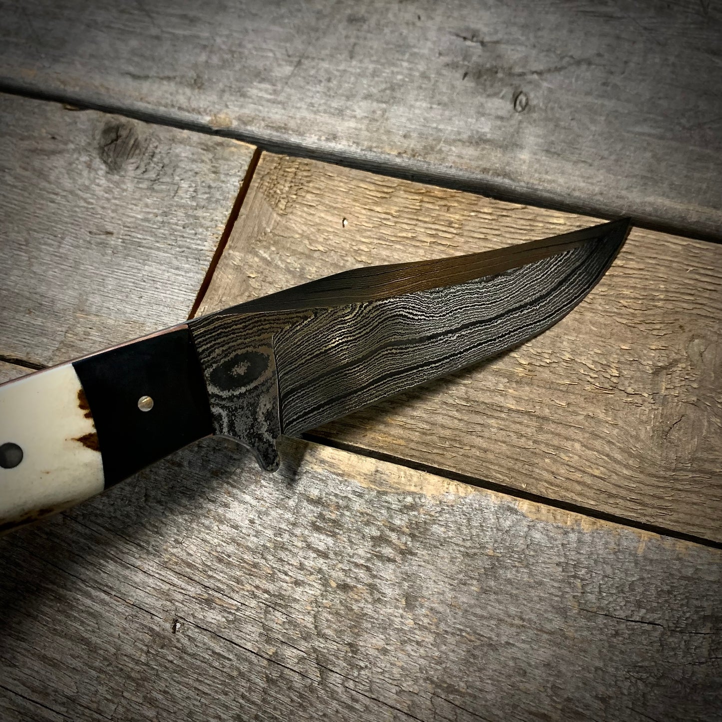 Damascus Hunter Moose Antler Handle