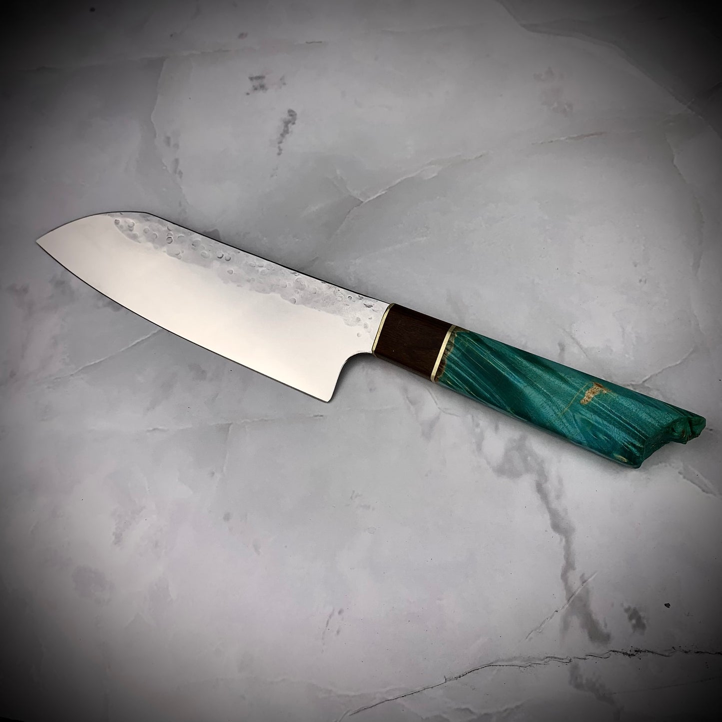 Japanese Santoku - Live Edge Maple Handle - Forged AEB-L Stainless
