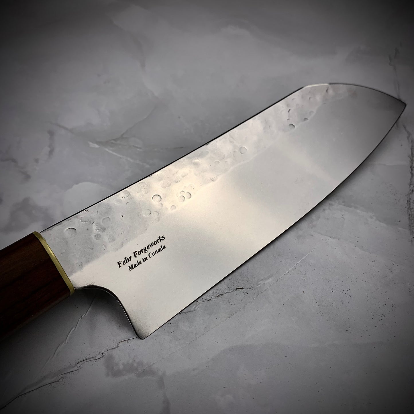 Japanese Santoku - Live Edge Maple Handle - Forged AEB-L Stainless