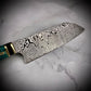 Japanese Santoku - Live Edge Maple Handle - Hand Forged Damascus Steel