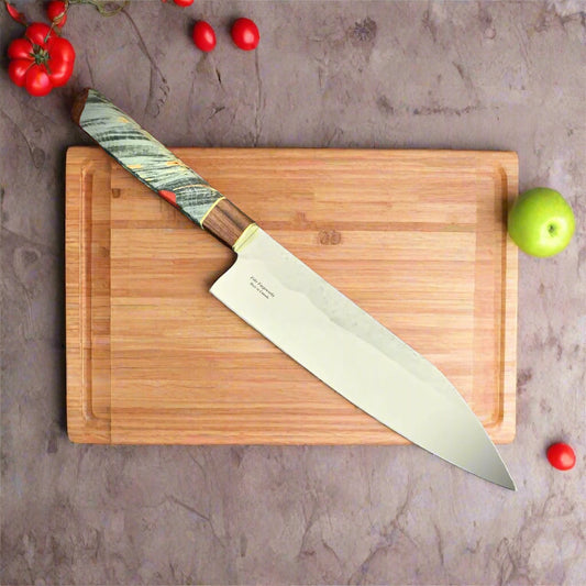 Japanese Bunka - Live Edge Maple Handle - Forged AEB-L Stainless