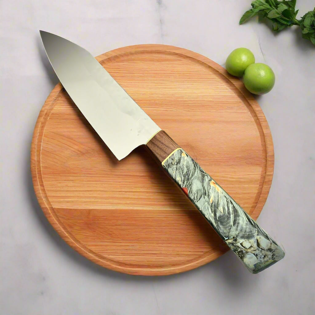 Japanese Bunka - Live Edge Maple Handle - Forged AEB-L Stainless