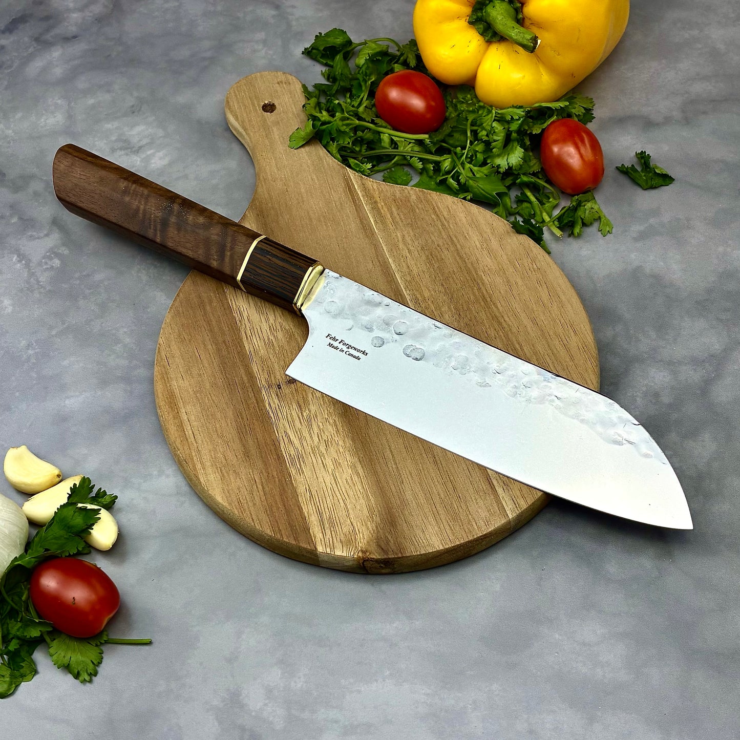 Japanese Santoku - Wa Handle - Forged AEB-L Stainless