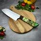 Japanese Santoku - Green Maple Handle - Forged AEB-L Stainless