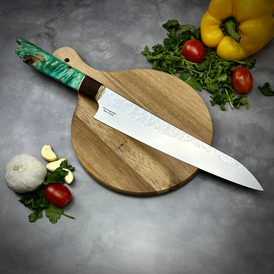 Japanese Gyuto - Live Edge Wa Handle - Forged AEB-L Stainless