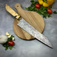 Damascus Japanese Kiritsuke - Live Edge Maple Burl Handle