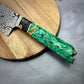 Japanese Santoku - Live Edge Maple Handle - Hand Forged Damascus Steel