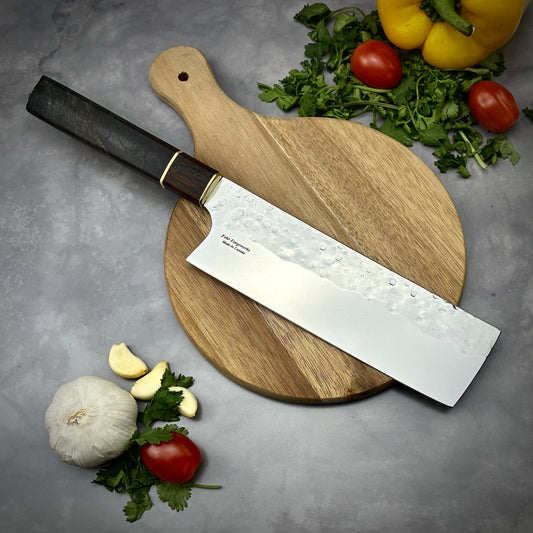 Japanese Nakiri - Live Edge Maple Handle - Forged AEB-L Stainless