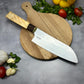 Japanese Santoku - Live Edge Maple Handle - Forged AEB-L Stainless