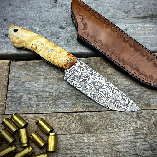 Damascus Auxiliary V2 Manitoba Maple Burl