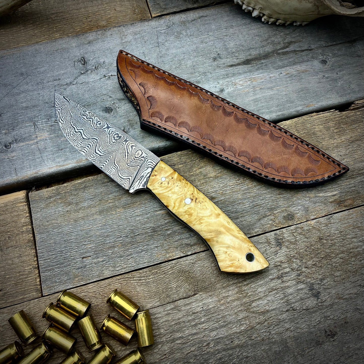 Damascus Auxiliary V2 Manitoba Maple Burl