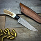 Damascus Hunter Moose Antler Handle