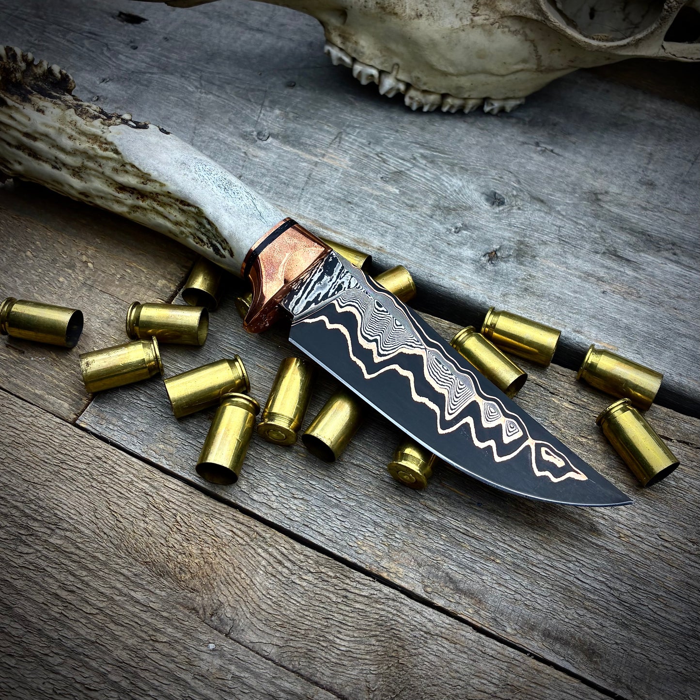 CuMai Hunter - Copper Damascus & Deer Antler