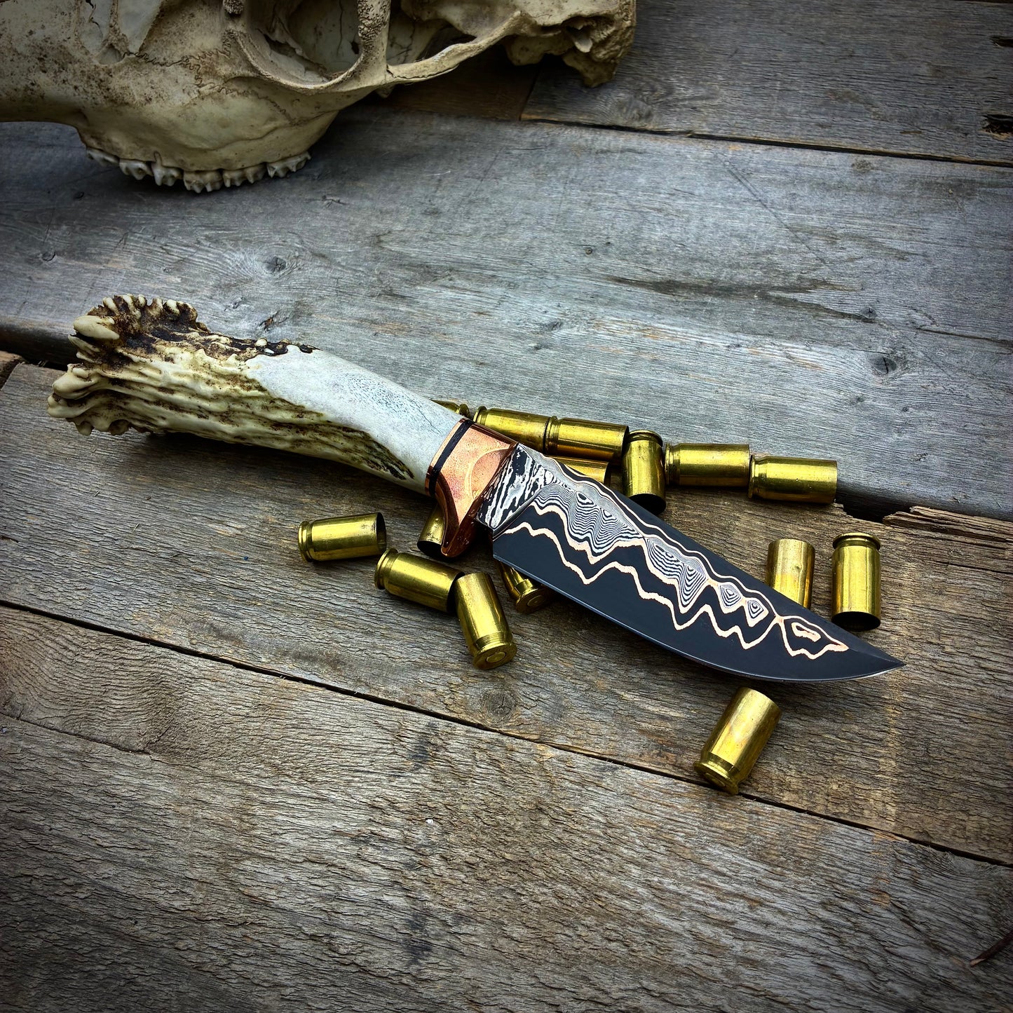 CuMai Hunter - Copper Damascus & Deer Antler