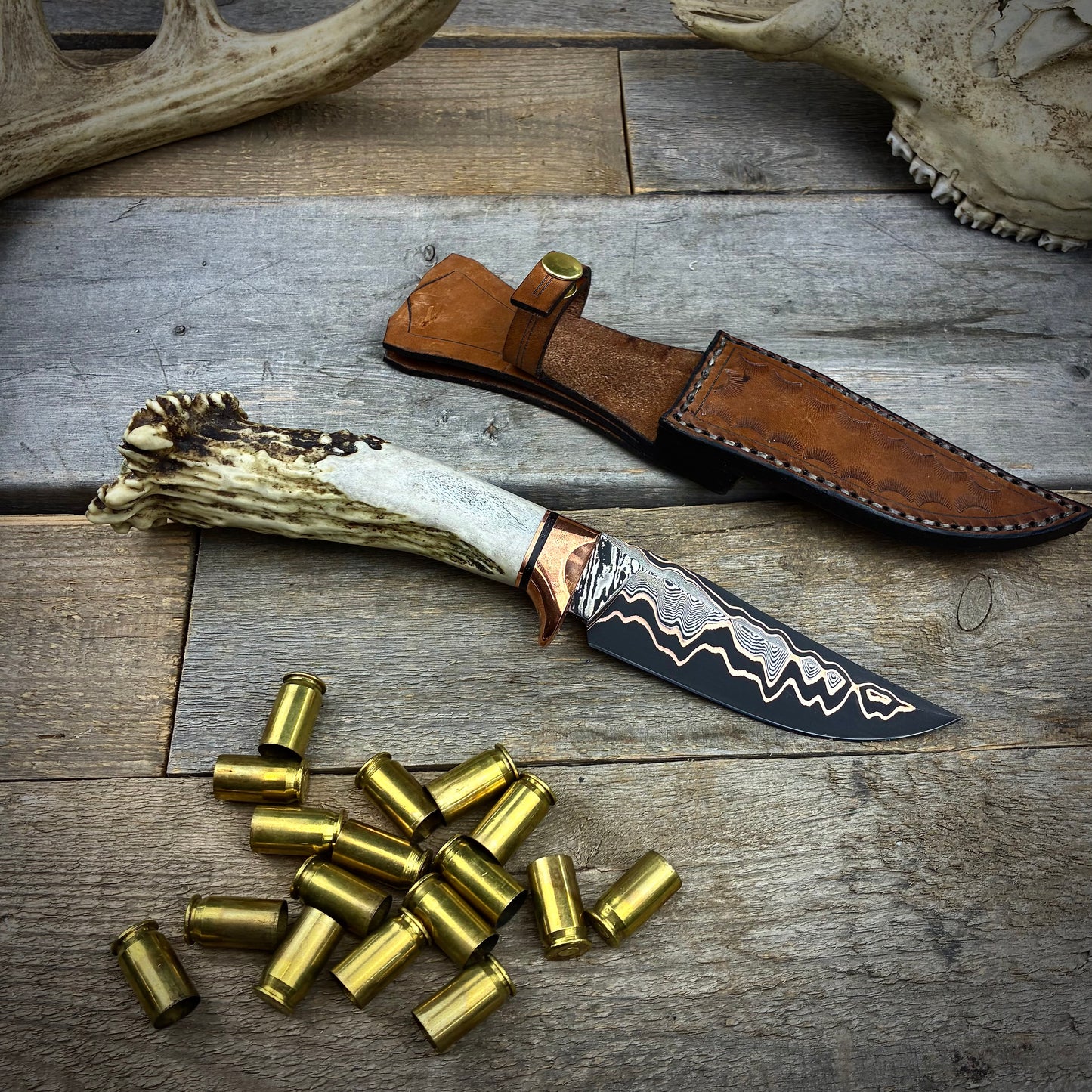 CuMai Hunter - Copper Damascus & Deer Antler