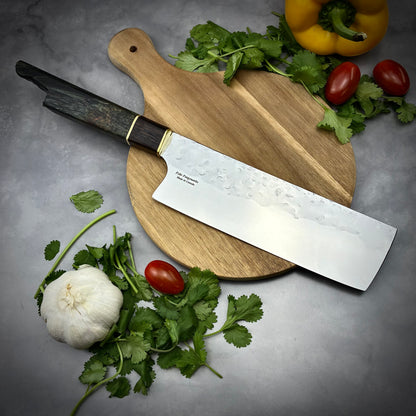 Japanese Nakiri - Live Edge Maple Handle - Forged AEB-L Stainless
