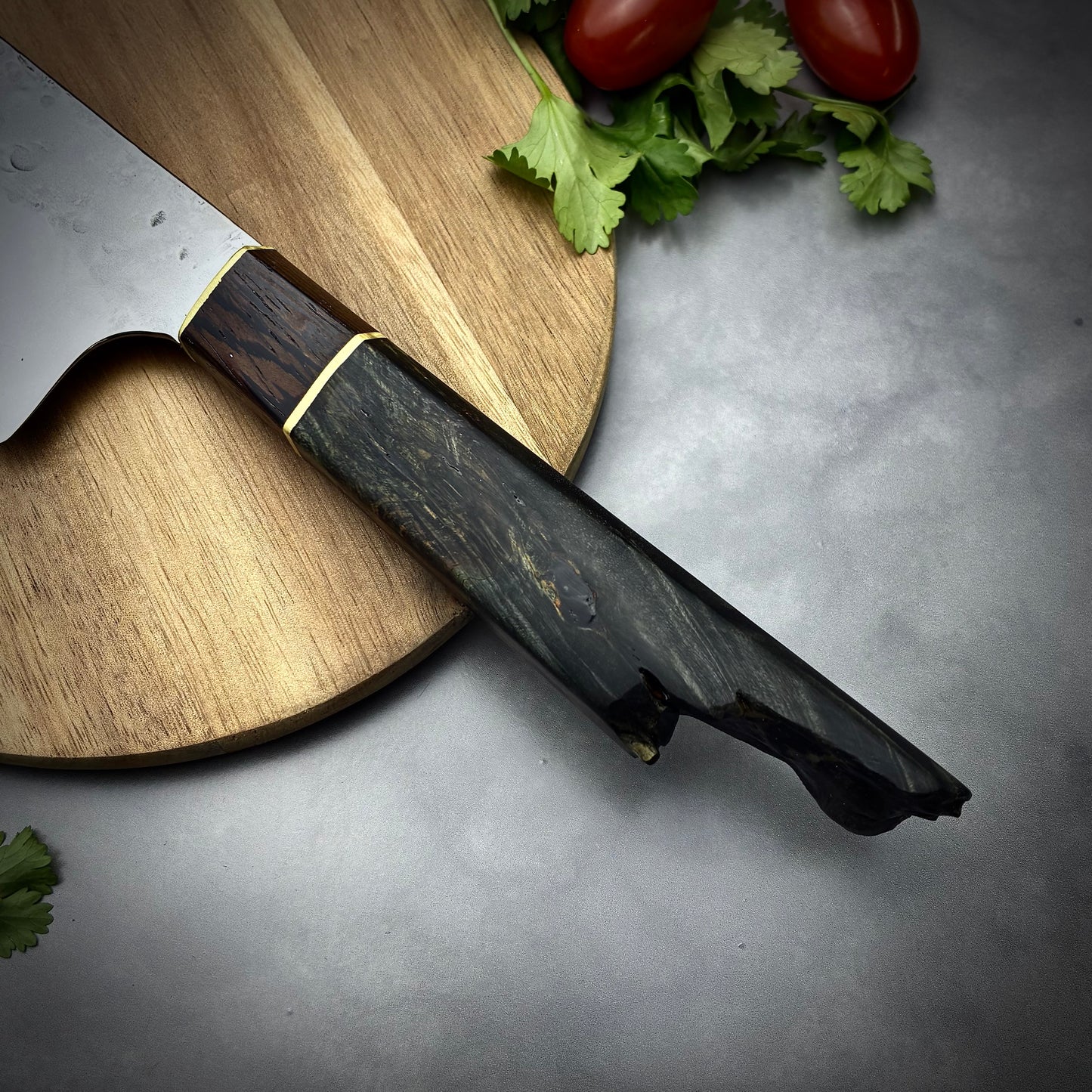 Japanese Nakiri - Live Edge Maple Handle - Forged AEB-L Stainless