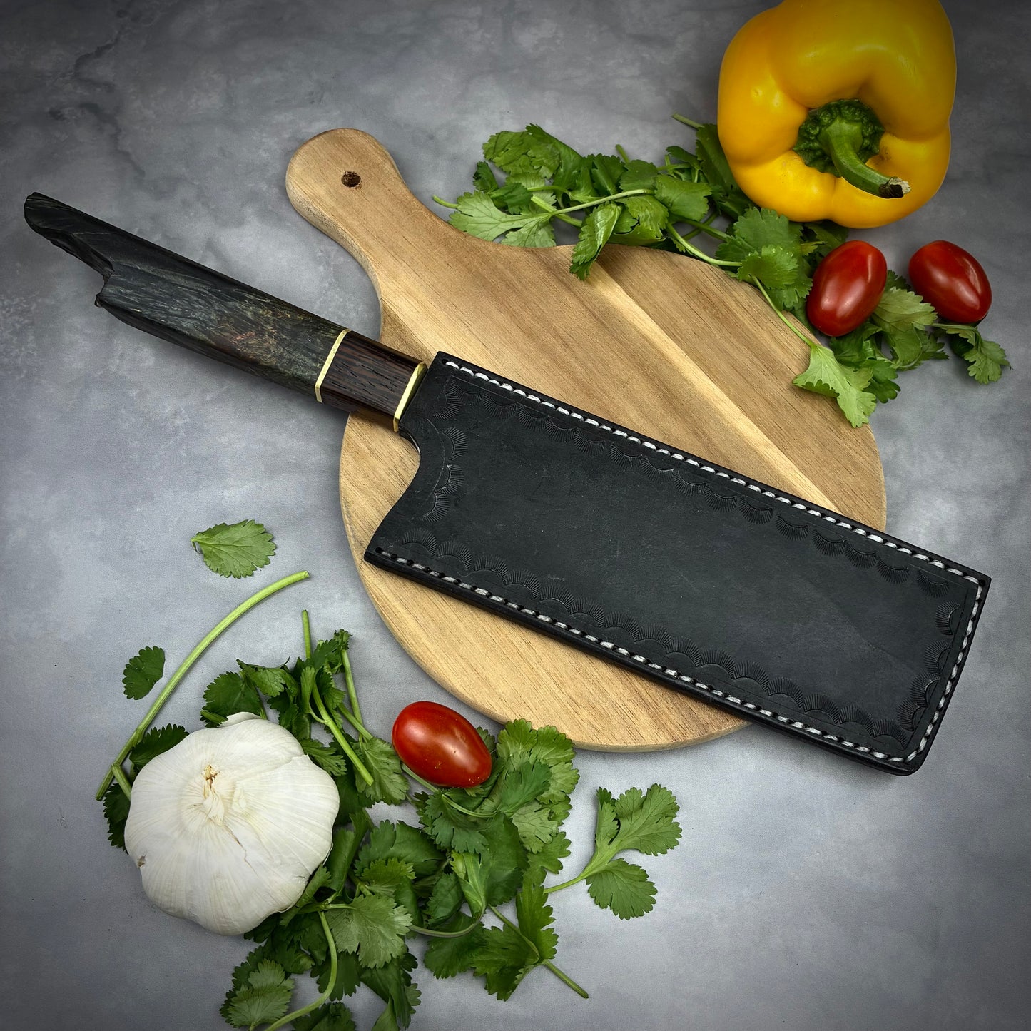 Japanese Nakiri - Live Edge Maple Handle - Forged AEB-L Stainless