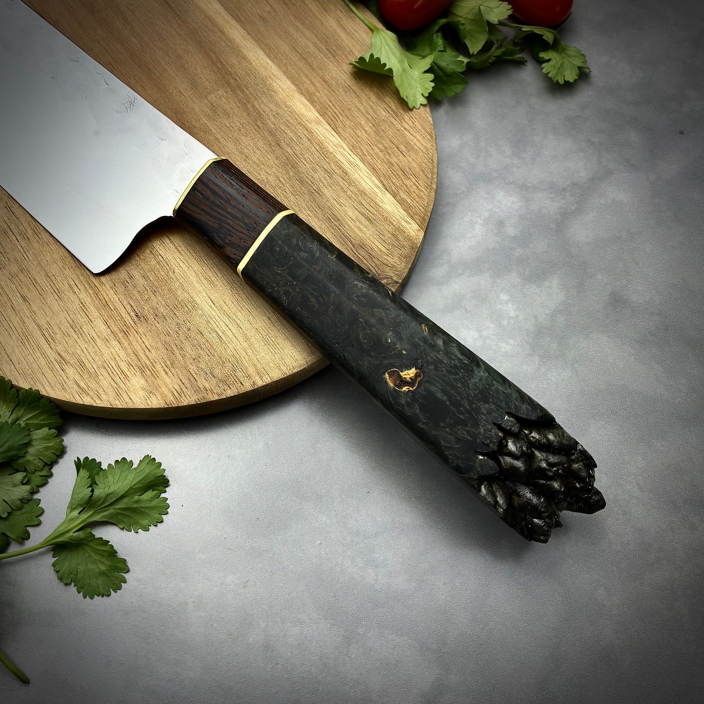 Japanese Bunka - Live Edge Maple Handle - Forged AEB-L Stainless