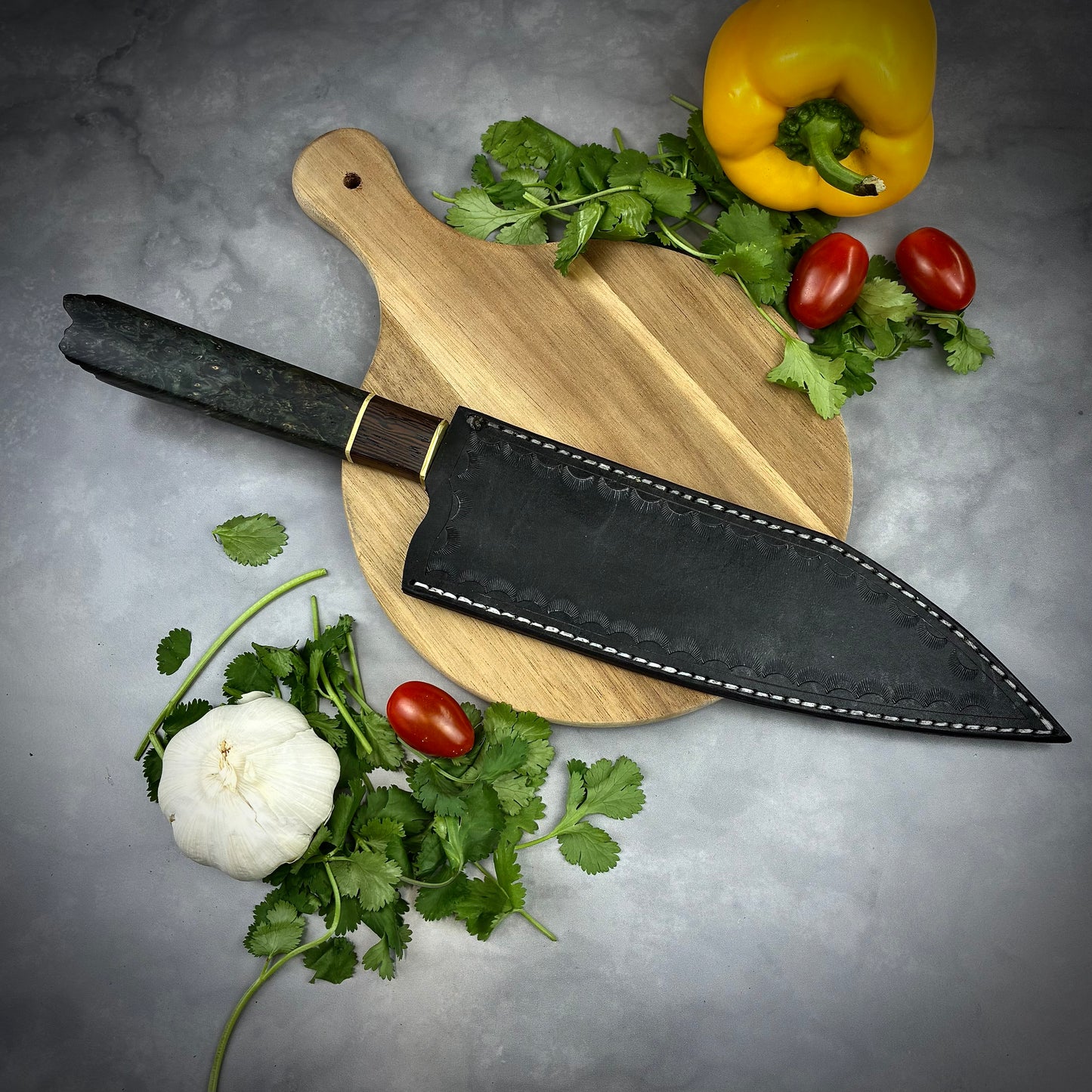 Japanese Bunka - Live Edge Maple Handle - Forged AEB-L Stainless