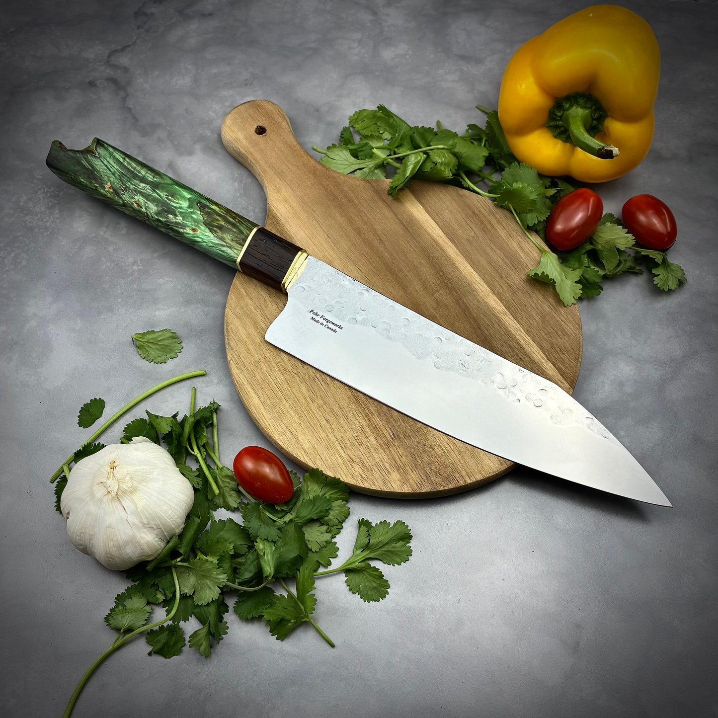Japanese Bunka - Live Edge Maple Handle - Forged AEB-L Stainless