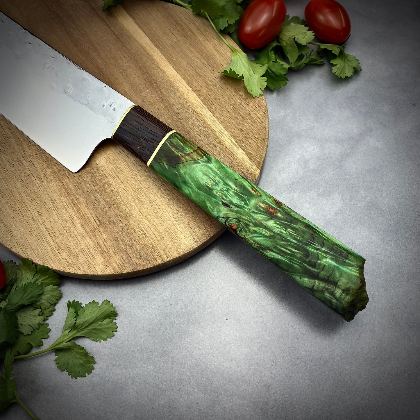 Japanese Bunka - Live Edge Maple Handle - Forged AEB-L Stainless