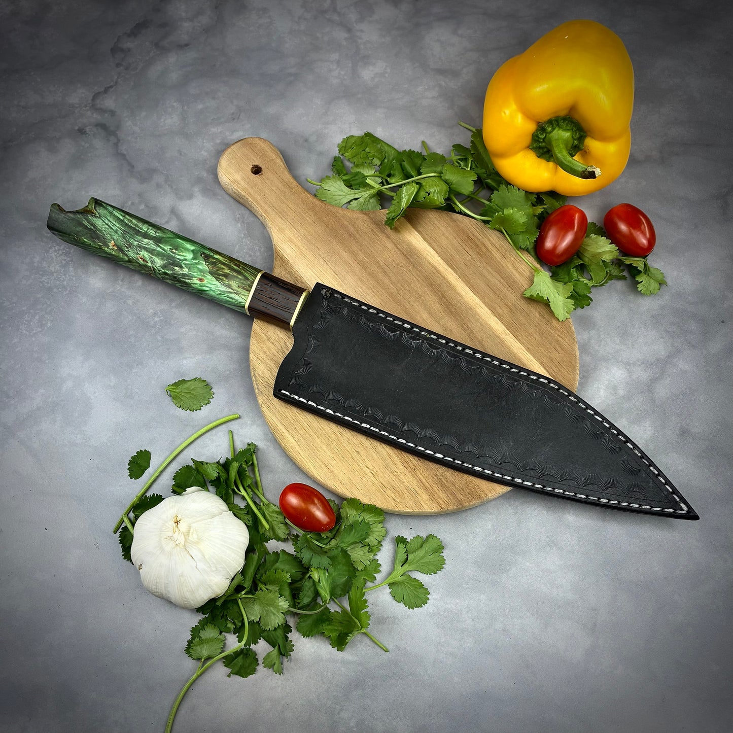 Japanese Bunka - Live Edge Maple Handle - Forged AEB-L Stainless
