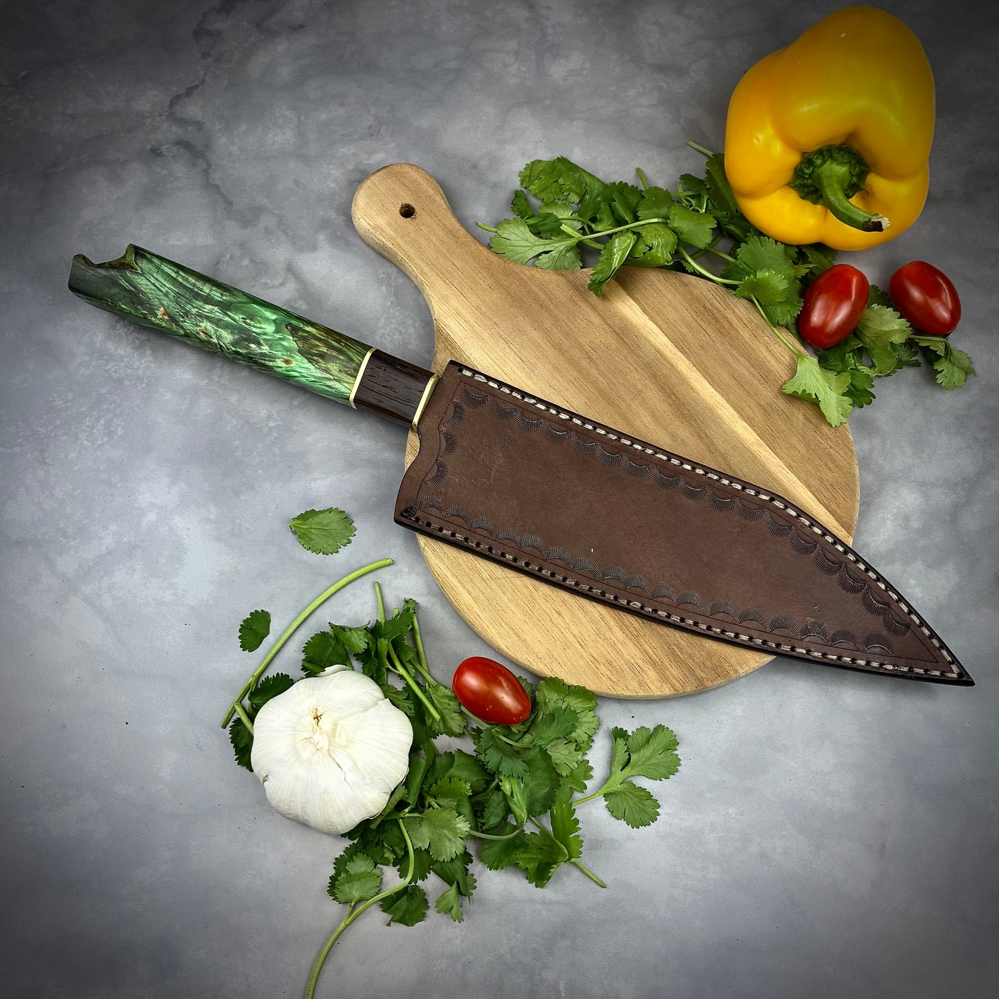 Japanese Bunka - Live Edge Maple Handle - Forged AEB-L Stainless