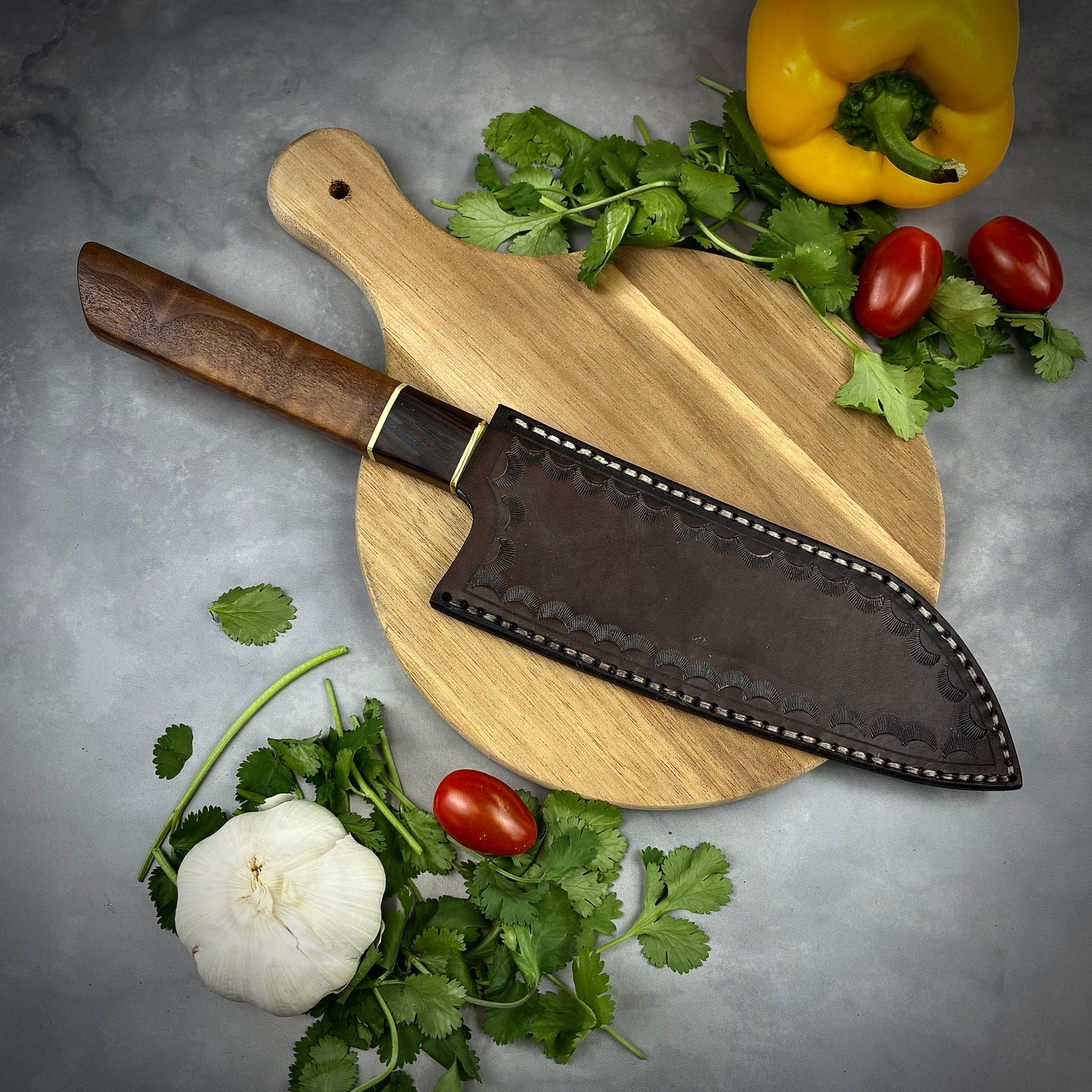 Japanese Santoku - Wa Handle - Forged AEB-L Stainless