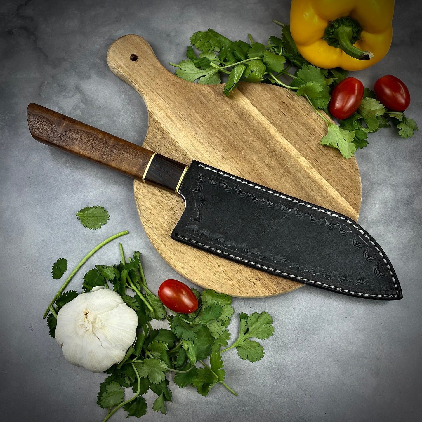 Japanese Santoku - Wa Handle - Forged AEB-L Stainless