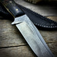 Damascus Hunter with Maple Burl and Mammoth Tusk Handle