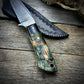 Damascus Hunter with Maple Burl and Mammoth Tusk Handle