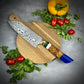 Japanese Santoku - Maple Burl Handle - Hand Forged Damascus Steel