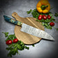 Damascus Japanese Bunka - Live Edge Maple Burl Handle