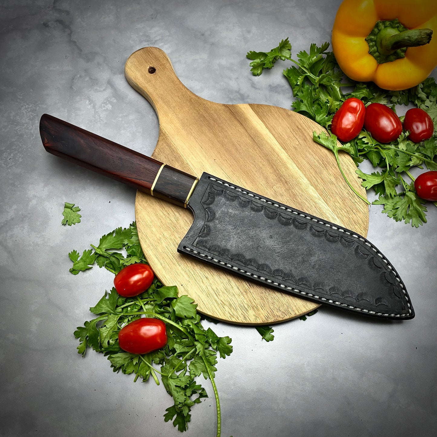 Japanese Santoku - Wa Handle - Forged AEB-L Stainless