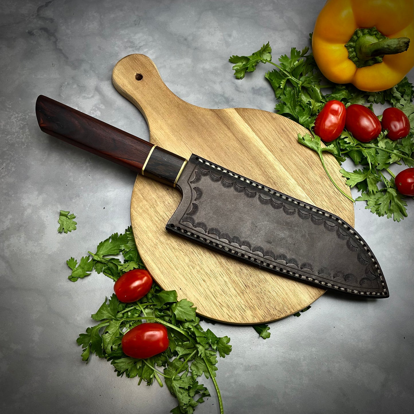 Japanese Santoku - Wa Handle - Forged AEB-L Stainless