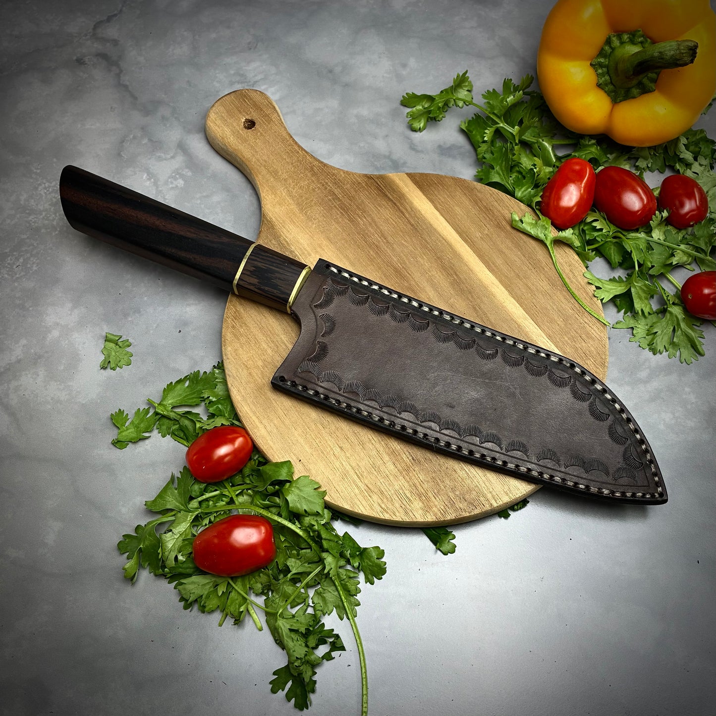 Japanese Santoku - Wa Handle - Forged AEB-L Stainless