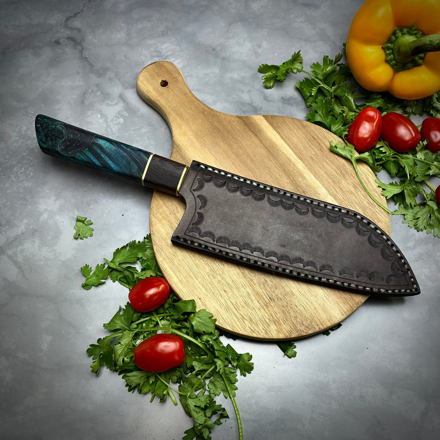 Japanese Santoku - Wa Handle - Forged AEB-L Stainless