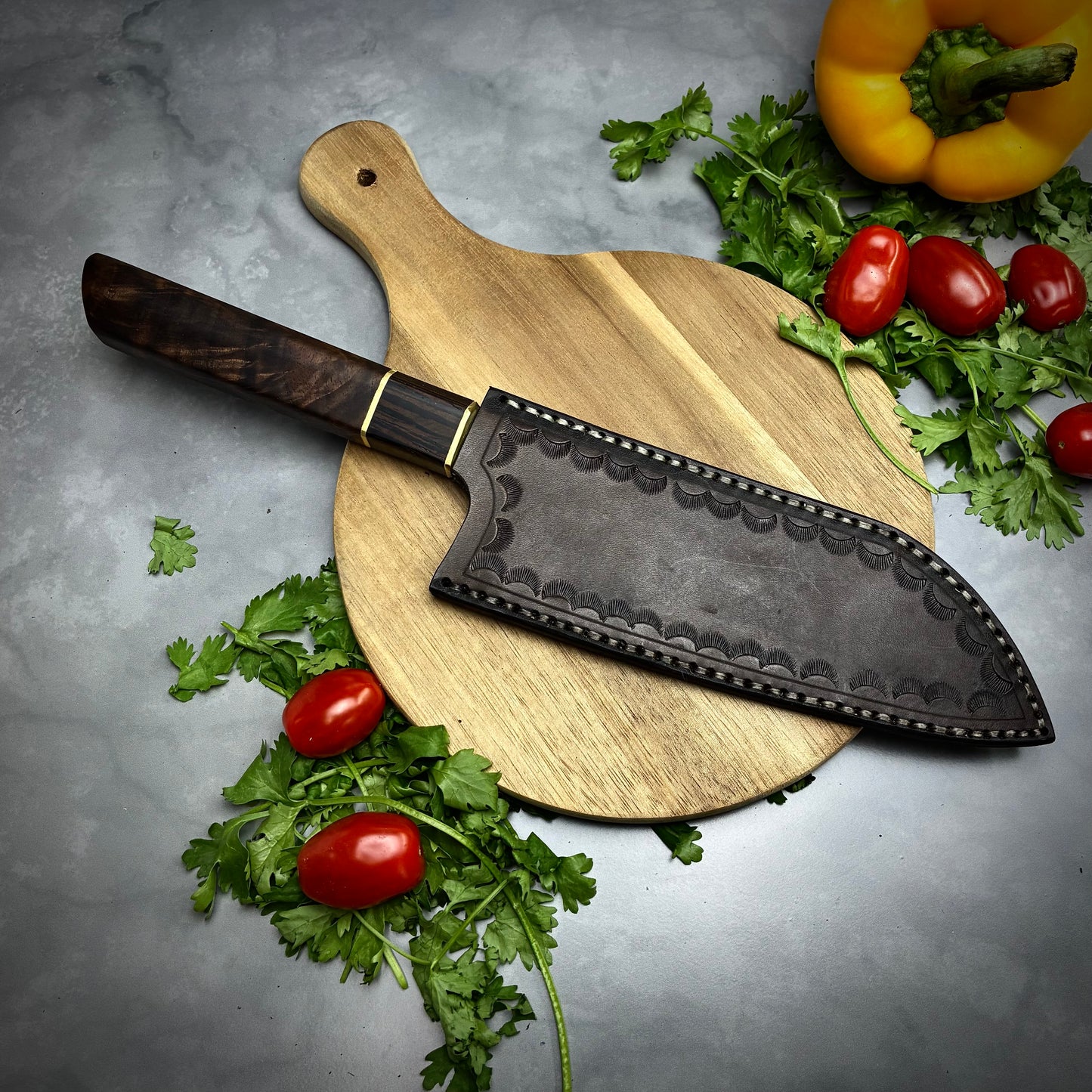 Japanese Santoku - Wa Handle - Forged AEB-L Stainless
