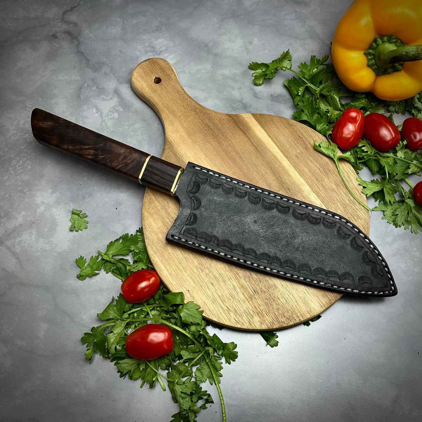 Japanese Santoku - Wa Handle - Forged AEB-L Stainless