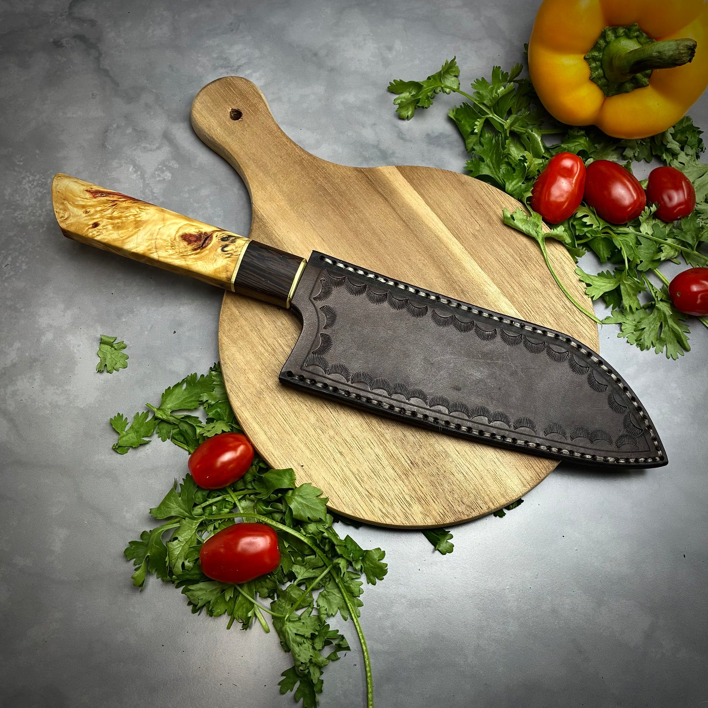 Japanese Santoku - Wa Handle - Forged AEB-L Stainless